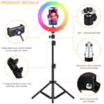 RINGLIGHT LJJ-33 RGB WITH PHONE HOLDER AND REMOTE 33CM